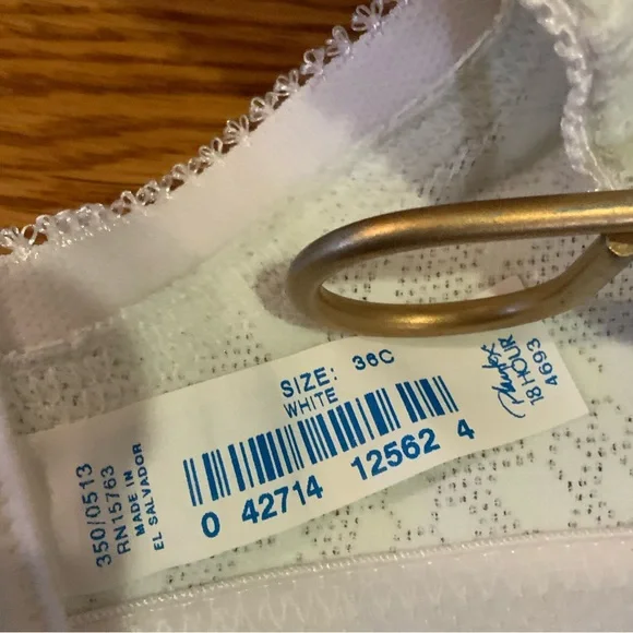 Bra Playtex 18 hour White Padded Shoulders 36C Vintage #M1 - Picture 6 of 6